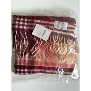 Edinburgh Cashmere Scotland Scarf one size burgundy Toledo NWT!